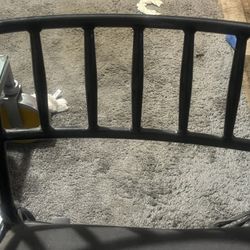 West Elm Black Metal Desk Chair/West Elm Seat Cushion/ Charcoal Gray