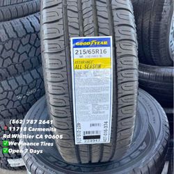 215/65/16 Goodyear New Set of Tires Installed and Balanced Set de Llantas Nuevas Instaladas y Balanceadas