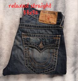True Religion Jeans 33x32 Relaxed Straight