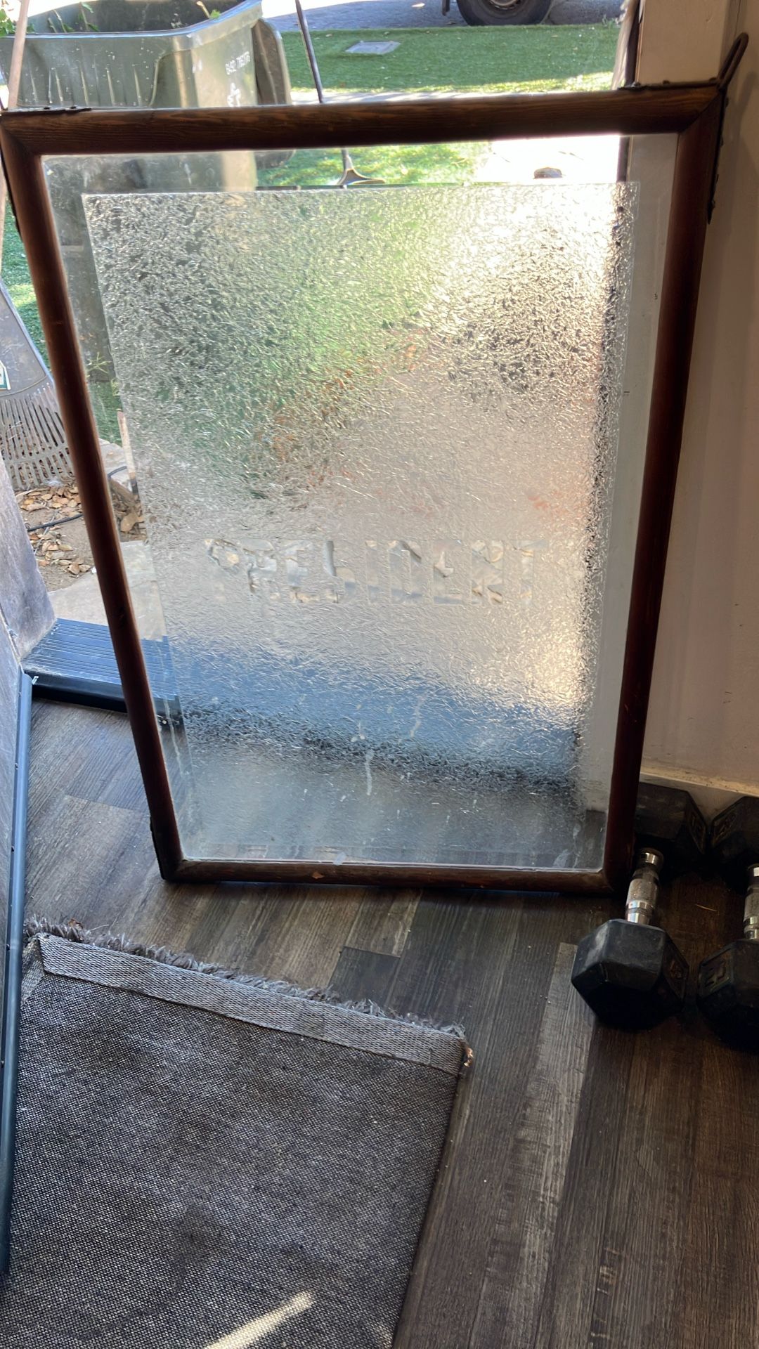 Antique stained glass president