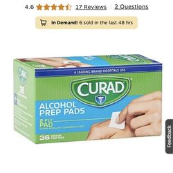 Plastic Wrap Sealed  from Costco. Curad alcohol prep pads 100 ct*4.   $15 Each  or. $100 For All