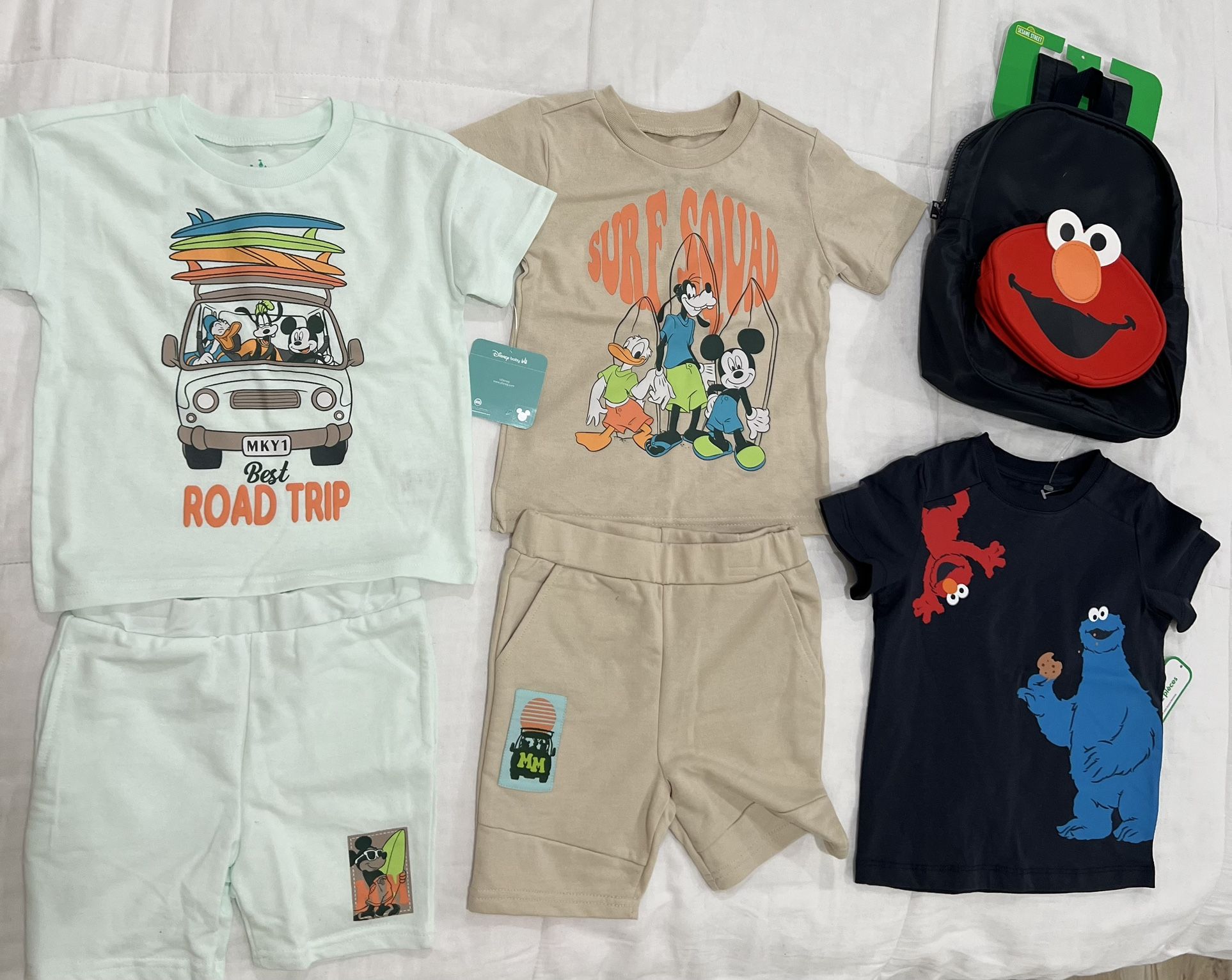 Mickey Mouse And Elmo Outfit And Backpack