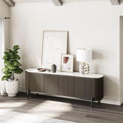 TV Stand, 78.7’’ Mid-Century Modern TV Stand, Striped Slate Top/ soporte TV