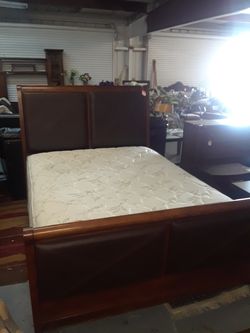 Solid queen headboard footboard