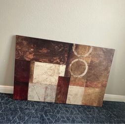 Modern Abstract Acrylic-Style Print – Earth Tone Wall Art 59x39