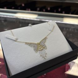 10k Butterfly Necklace 