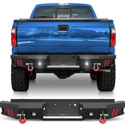 pofenze Fits 1999-——2016 Ford F250/ F350/ F450 Rear Bumper, w/Step Plate, Fog Lights, D-rings and Sensor Holes pofenze Fits 1999---2016 Ford F250/ F35