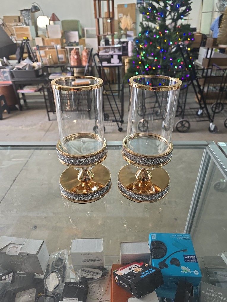 Candle Holder, Pillar Candle Holder, Crystal Candlesticks