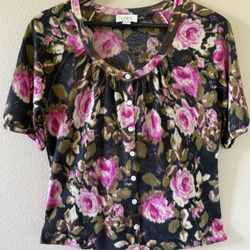 LOFT  floral sweater M size brand new (tiny damage on the back side but i fixed)