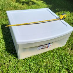 Large Clear White Sterilite Plastic Drawer Bin Box 20 5/8" 20 1/8" 9 7/8"