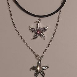 starfish moonstone and pink sapphire necklaces