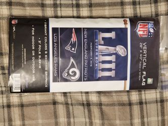 Rams and Patriots super bowl flag $25