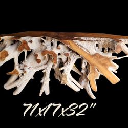 Whitewash Root Console Table 