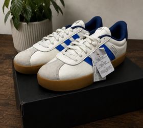 Adidas VL Court 3.0 Lace Up Sneakers Core White/Royal Blue Color Size 12