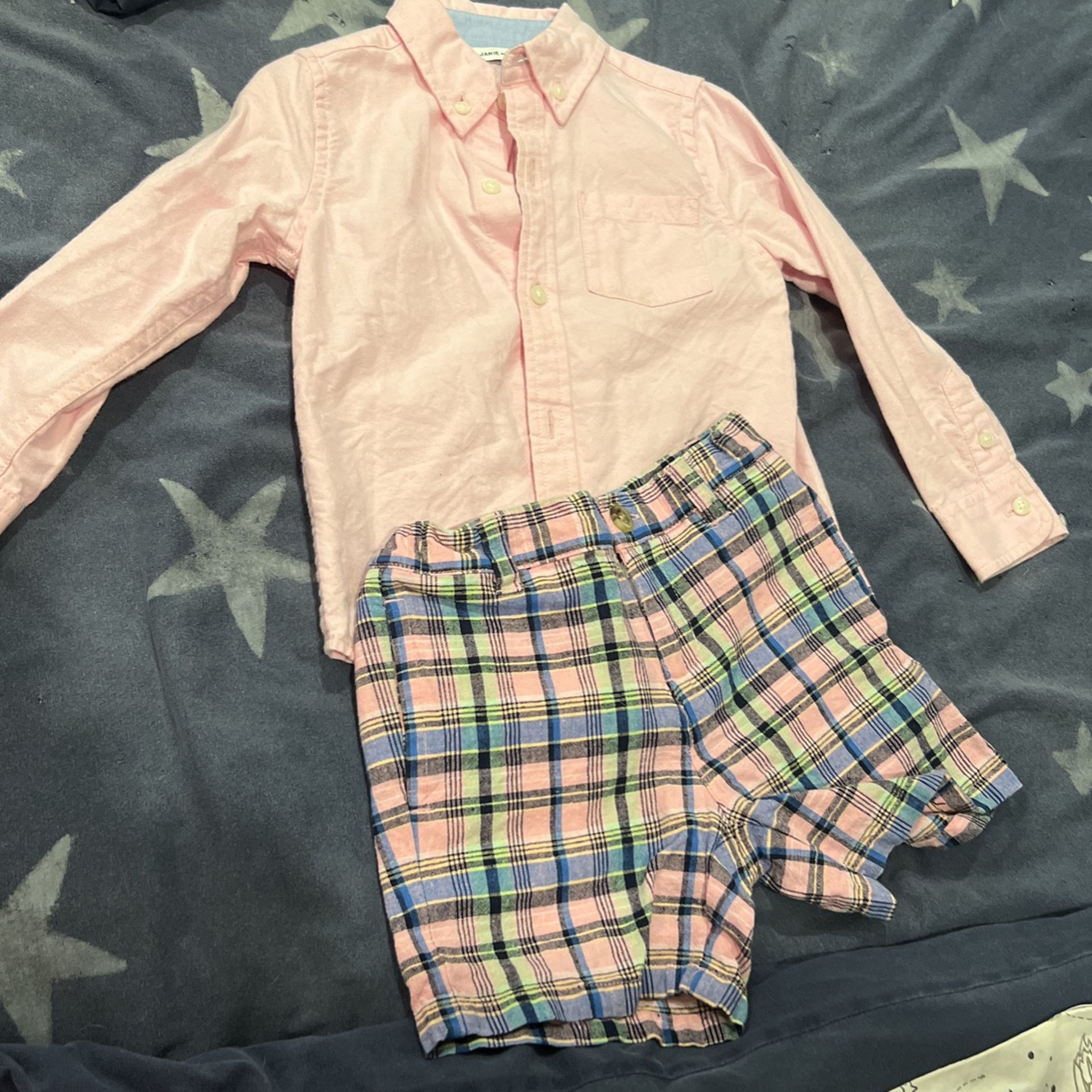 Janie & Jack Size 2 Button Down & Shorts 