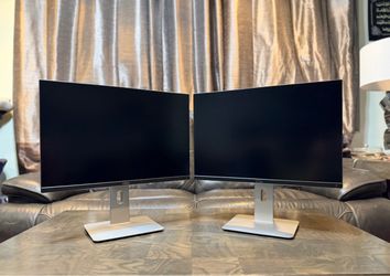 Two ( dual ) Excellent Thinbezel IPS LED DELL UltraSharp U2415b 24” Full HD 1080p DP HDMI mini DP VESA computer monitors