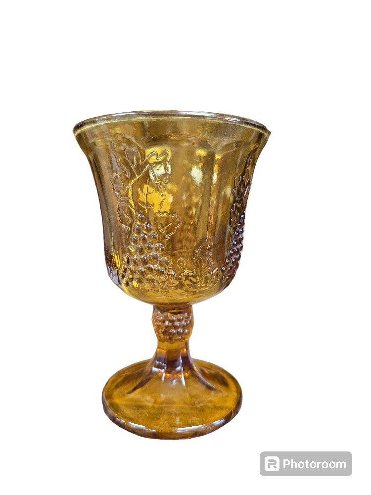 Amber Grape Glass Goblet 