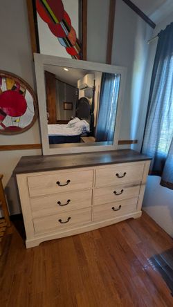 Dresser with Mirror and Nightstand