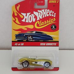 Hot Wheels Classics Series 2  1958 Corvette #5 of 30 (Lime Green) Car Racer New