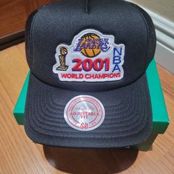 NBA CHAMPIONSHIP TRUCKER LAKERS 2001 HAT! BNWT! NEVER WORN OR TRIED ON! MITCHELL & NESS 