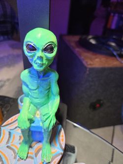 Hand-Painted Green Alien Figurine Statue