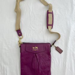 Coach real leather Purple Crossbody Shoulder bag