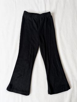 Girls Black Flared Ribbed Pants – Size 2T