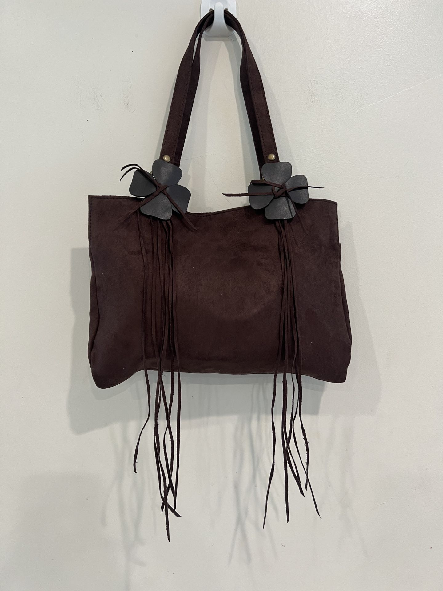 Elegant Brown fake Suede Tote Bag quantity 4 / $5 Each