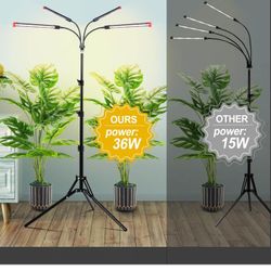 JINHONGTO Store 4.6 (704) Grow Light with Stand and Timer 4,8,12,16,20 Hr, 36 Watt Standing Tall Plant Light for Bonsai Tree, Seed Starting, 24"-64" A
