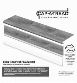 Cap A Tread
Sterling Oak 47 in. L x 12.15 in. W x 2.28 in T Laminate  Overlay Stair Tread and Reversible Riser Kit
