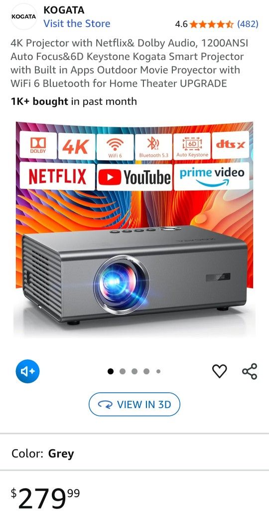NEW KOGATA 4K PROJECTOR WITH NETFLIX & DOLBY AUDIO