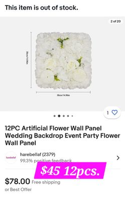 12pc Flower Wall Panel
