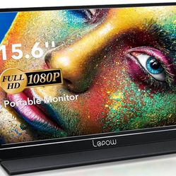 Lepow Portable Monitor 15.6 Inch Full HD 1080P USB Type-C Computer Display