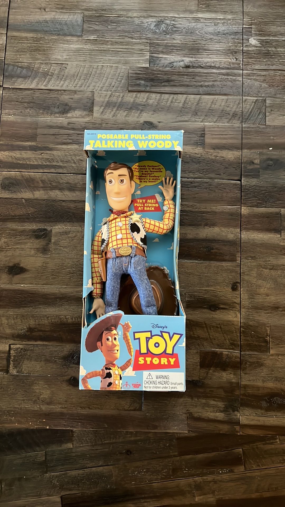 Vintage Poseable Pull String Talking Woody Doll from Toy Story by Thinkway Toys