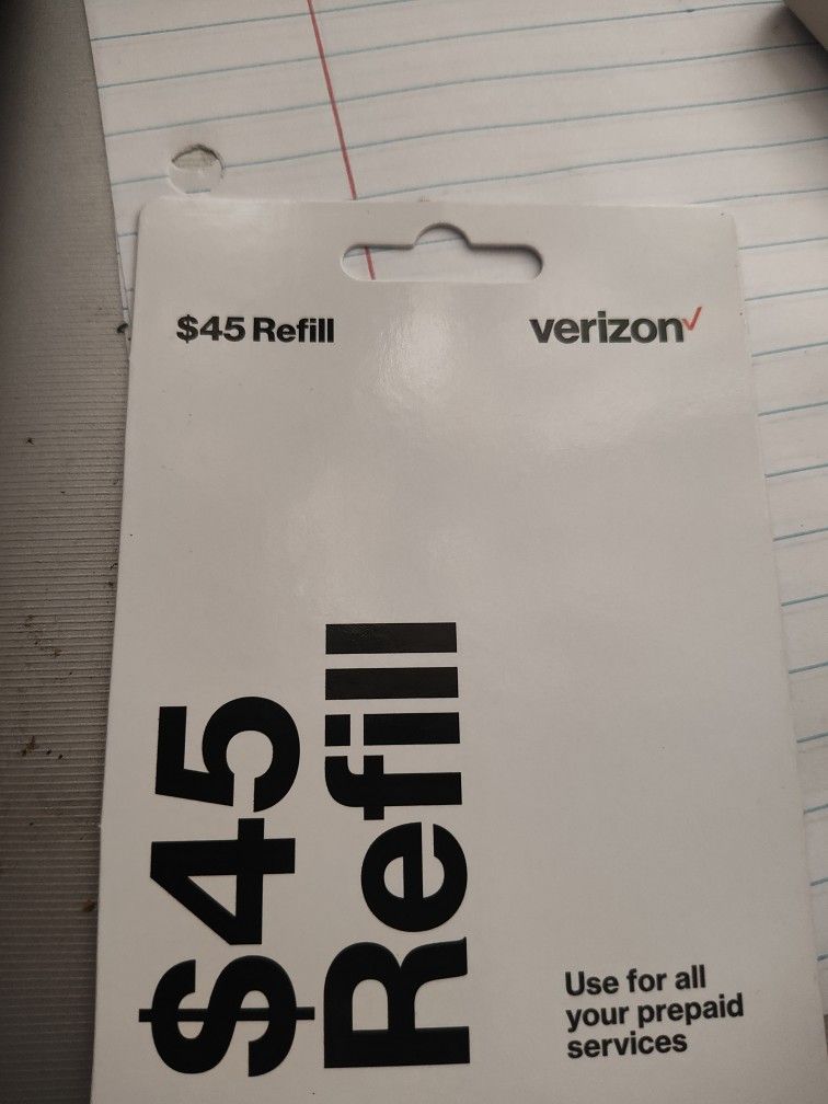 $45 Verizon Prepaid Refill Card