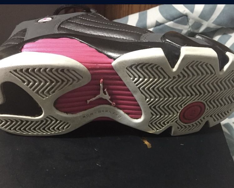 Pink charcoal grey and Black Jordan’s
