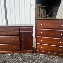 Solid Wood Dresser Set (2 Pieces) – Heavy & Durable – Great Storage  