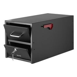 Post Mount Mailbox, Anti-Pry & Anti-Theft Mailboxes for Outside, Heavy Duty Lockable Mail Box with Magnetic Door, Weather-Resistant Metal Post Box for