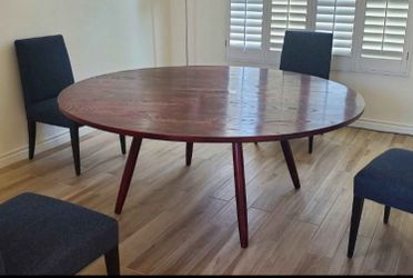 Dining table diameter 72" solid mahogany wood