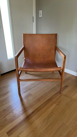 Leather sling chair
