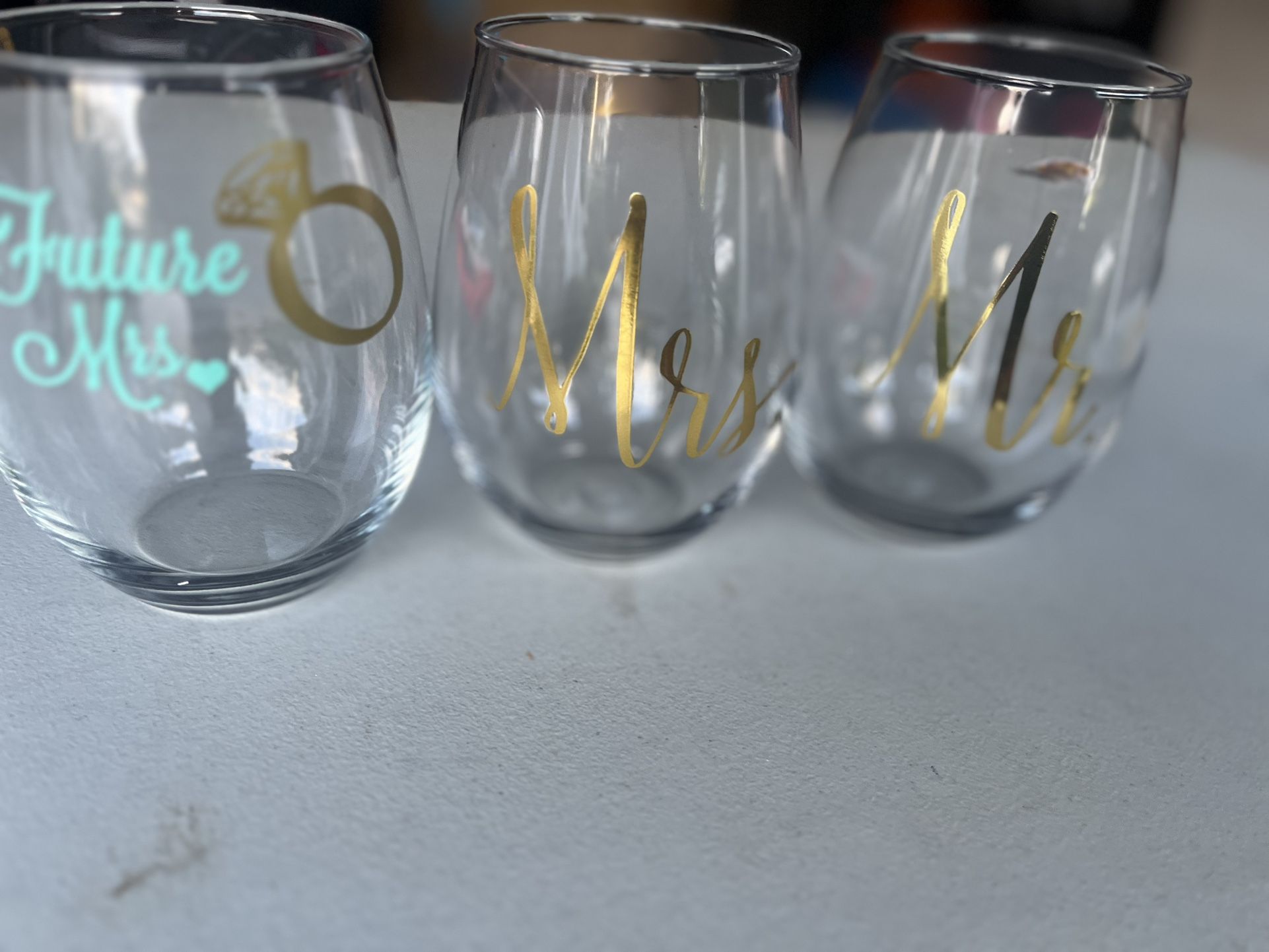 Wedding/engagment Wine Glasses