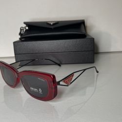 New Prada PR 14YS-08Z5S0-53 Sunglasses Cristal Frame Ref Frame, Dark Grey Glasses