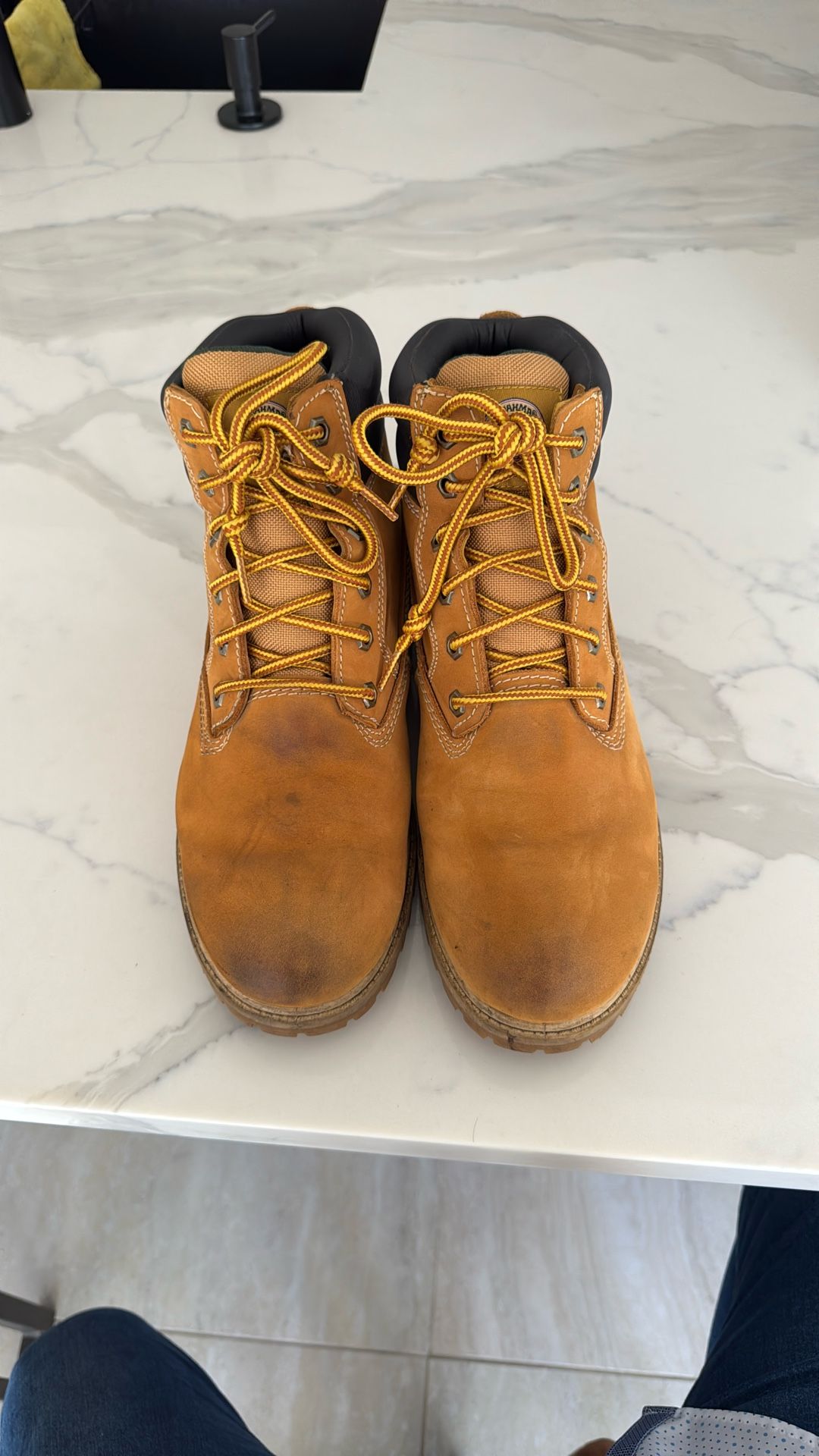 Suede-Leather Yellow/Light-Brown Casual/Work BOOTS (size 10 1/2M/Man)