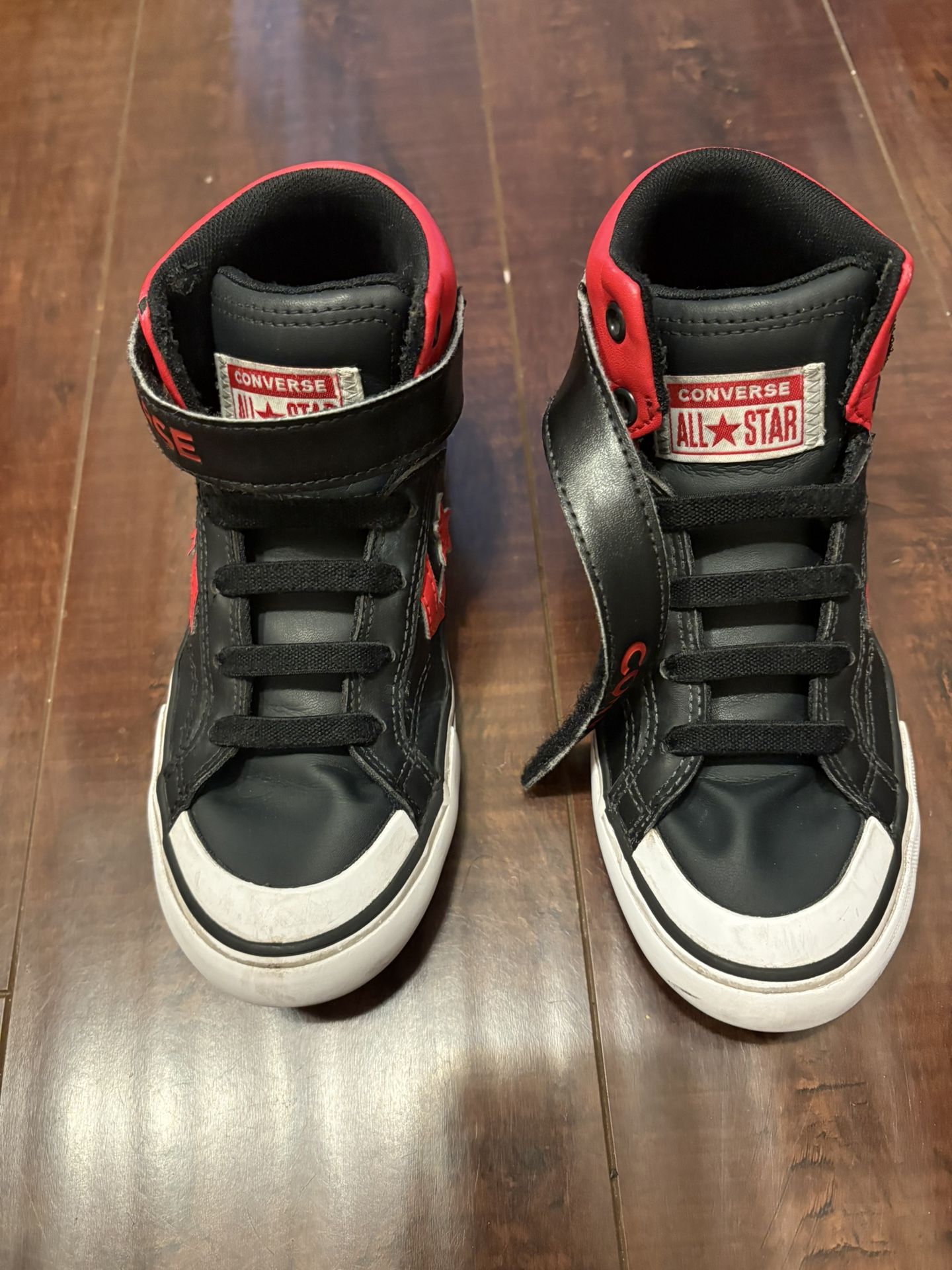 Kids Converse All Star Pro Blaze Black Leather High Top Sneakers, Youth Size 1