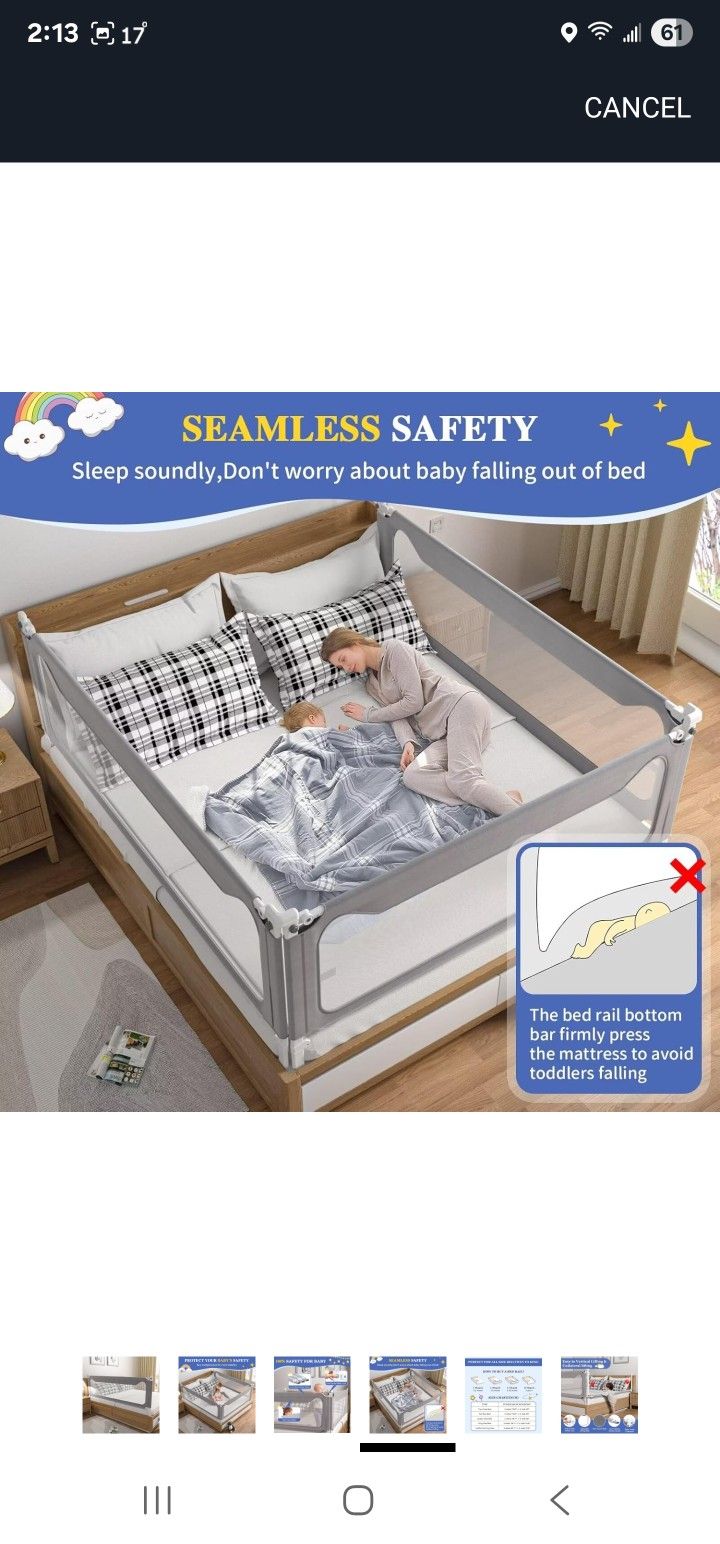 Safety Bed Rails for Toddlers(3 Pack) For Queen Bed