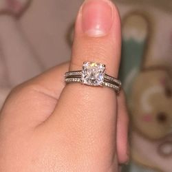 sterling silver wedding set