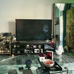 70.75" TV Stand with Glass Doors for TVs up to 85