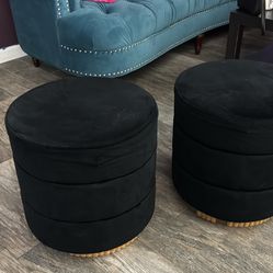 Ottoman  Black Velvet 