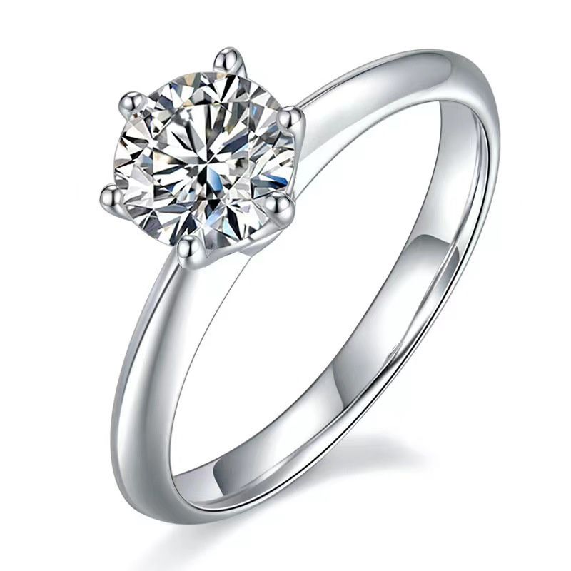 Certified 3 Carat Round Moissanite Ring/18 gold filled Stamped Silver Ring