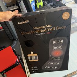 New Massage Mat Double-Sided Full Body, 5 vibrating motors and optional soothing heat. Perfect for stress relief, muscle relaxation.